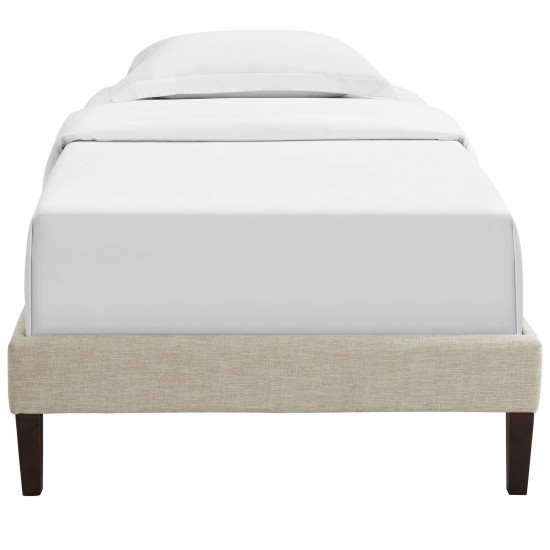 Tessie Twin Fabric Bed Frame with Squared Tapered Legs