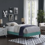 Tessie Twin Fabric Bed Frame with Squared Tapered Legs