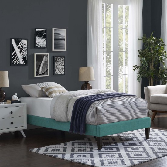 Tessie Twin Fabric Bed Frame with Squared Tapered Legs