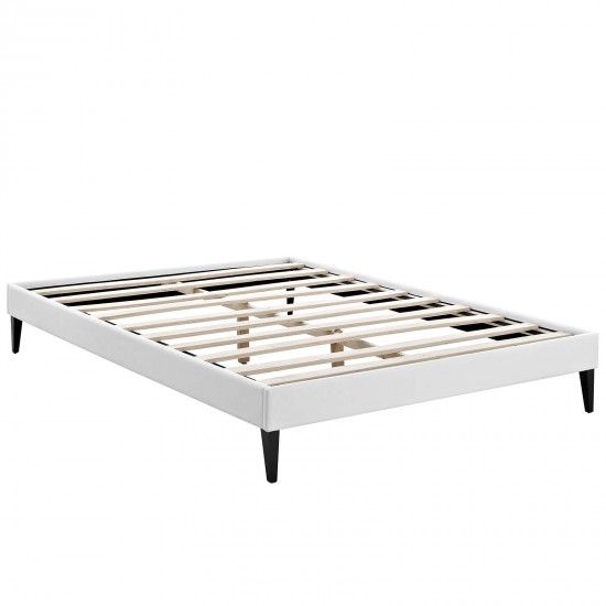 Tessie Full Vinyl Bed Frame with Squared Tapered Legs