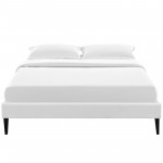 Tessie Full Vinyl Bed Frame with Squared Tapered Legs