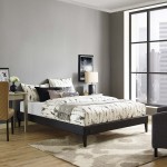 Tessie Queen Vinyl Bed Frame with Squared Tapered Legs