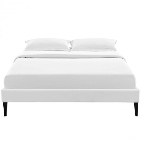 Tessie Queen Vinyl Bed Frame with Squared Tapered Legs