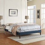 Tessie Queen Fabric Bed Frame with Squared Tapered Legs