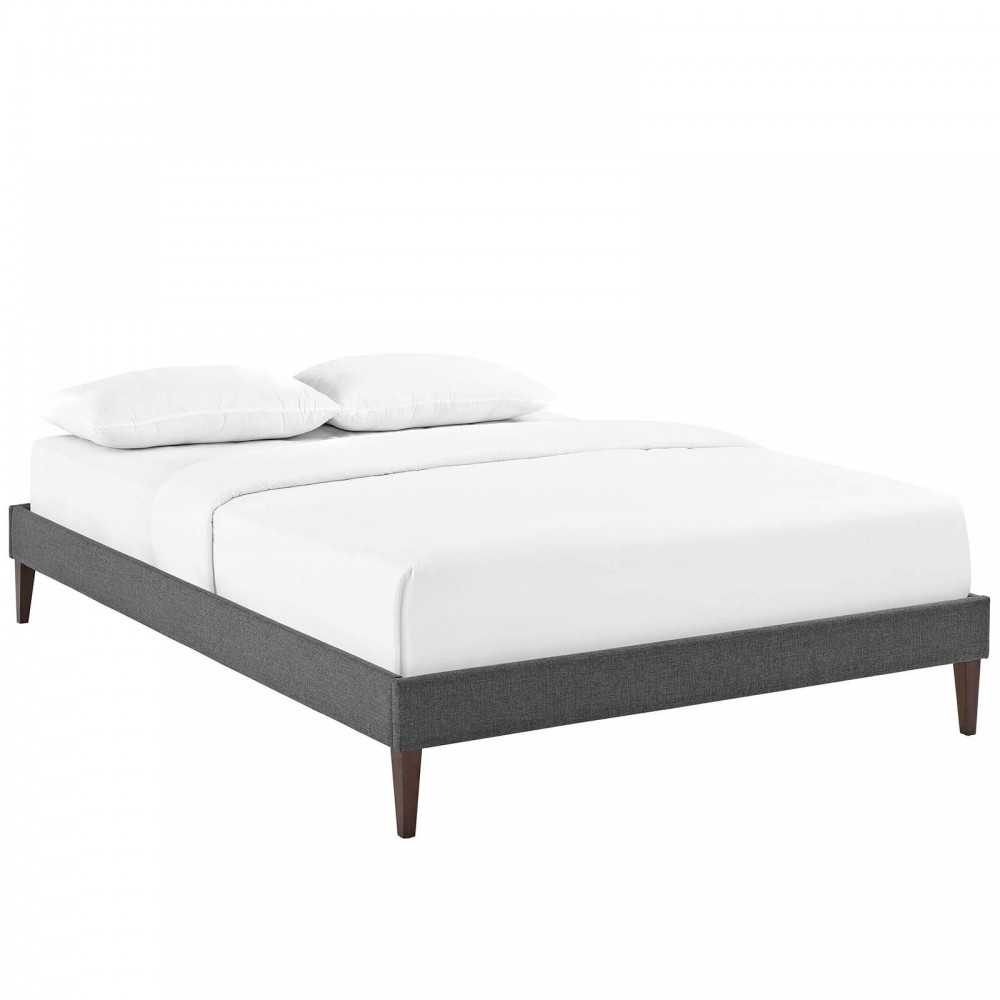 Tessie Queen Fabric Bed Frame with Squared Tapered Legs