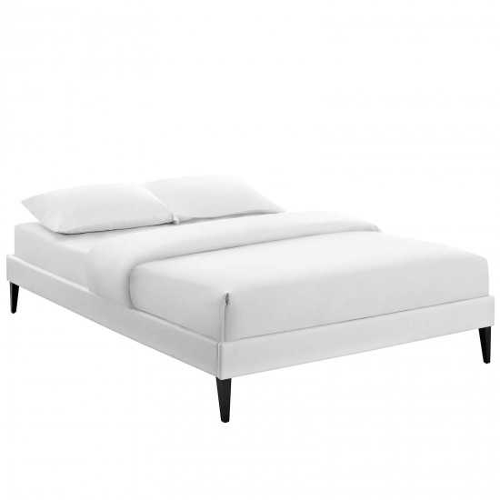 Tessie King Vinyl Bed Frame with Squared Tapered Legs