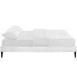 Tessie King Vinyl Bed Frame with Squared Tapered Legs