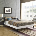 Tessie King Vinyl Bed Frame with Squared Tapered Legs