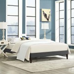 Tessie King Fabric Bed Frame with Squared Tapered Legs