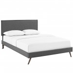 Amaris Full Fabric Platform Bed with Round Splayed Legs