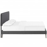 Amaris Full Fabric Platform Bed with Round Splayed Legs