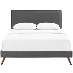 Amaris Full Fabric Platform Bed with Round Splayed Legs