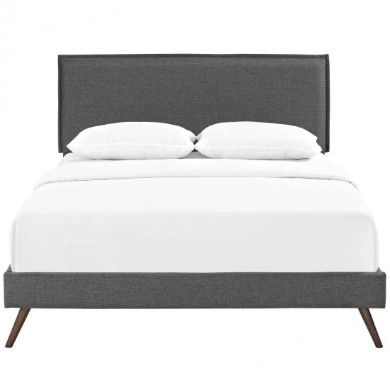 Amaris Full Fabric Platform Bed with Round Splayed Legs