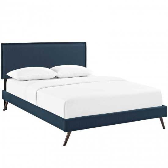 Amaris Queen Fabric Platform Bed with Round Splayed Legs