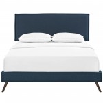 Amaris Queen Fabric Platform Bed with Round Splayed Legs