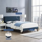 Amaris Queen Fabric Platform Bed with Round Splayed Legs