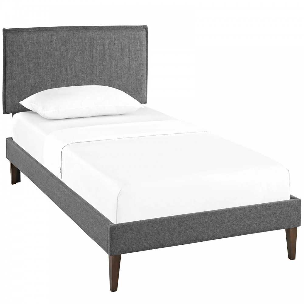 Amaris Twin Fabric Platform Bed with Squared Tapered Legs Amaris Twin Fabric Platform Bed with Squared Tapered Legs