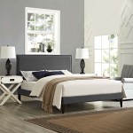 Amaris Full Fabric Platform Bed with Squared Tapered Legs