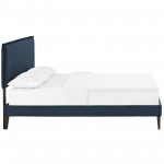 Amaris Queen Fabric Platform Bed with Squared Tapered Legs