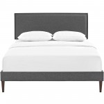 Amaris Queen Fabric Platform Bed with Squared Tapered Legs