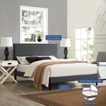 Amaris King Fabric Platform Bed with Squared Tapered Legs