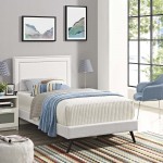 Virginia Twin Vinyl Platform Bed with Round Splayed Legs