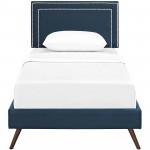 Virginia Twin Fabric Platform Bed with Round Splayed Legs