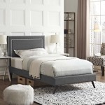 Virginia Twin Fabric Platform Bed with Round Splayed Legs