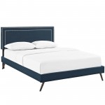 Virginia Full Fabric Platform Bed with Round Splayed Legs