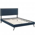 Virginia Full Fabric Platform Bed with Round Splayed Legs