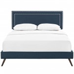 Virginia Full Fabric Platform Bed with Round Splayed Legs