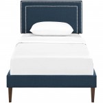 Virginia Twin Fabric Platform Bed with Squared Tapered Legs