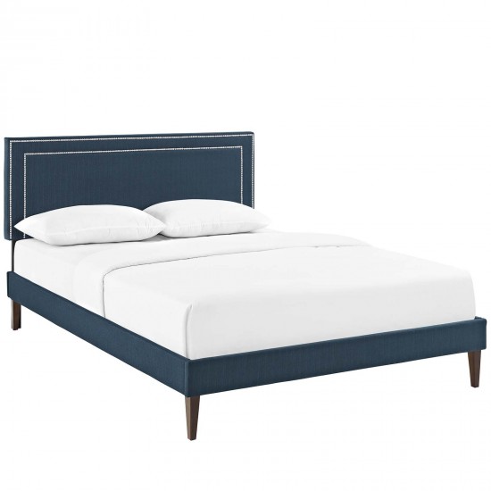 Virginia Full Fabric Platform Bed with Squared Tapered Legs