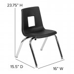 Mobile 76" Oval Wave Collaborative Laminate Activity Table Set with 14" Student Stack Chairs, Oak/Black