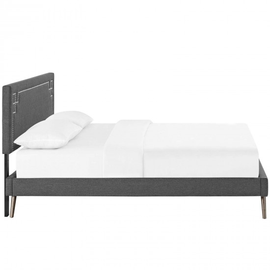 Ruthie Full Fabric Platform Bed with Round Splayed Legs