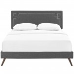 Ruthie Full Fabric Platform Bed with Round Splayed Legs