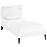 Ruthie Twin Vinyl Platform Bed with Squared Tapered Legs