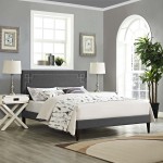 Ruthie Queen Fabric Platform Bed with Squared Tapered Legs