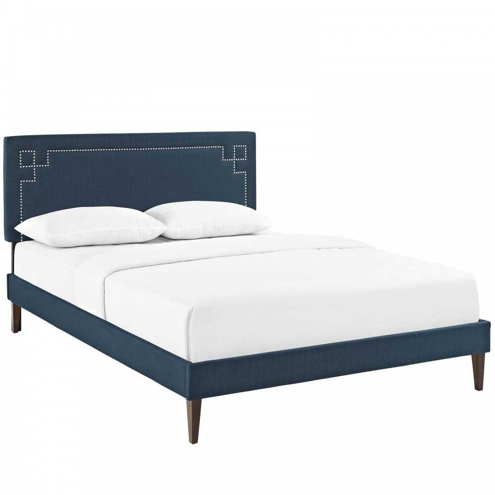 Ruthie King Fabric Platform Bed with Squared Tapered Legs