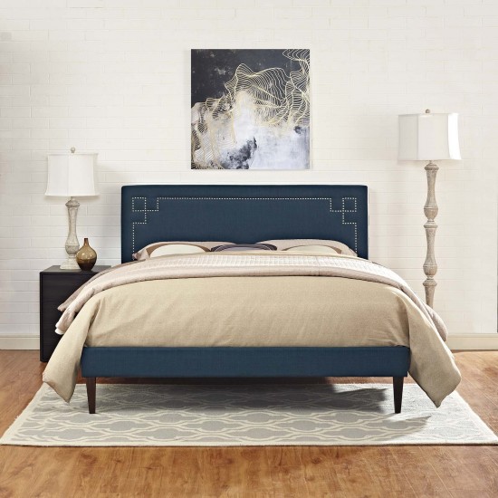 Ruthie King Fabric Platform Bed with Squared Tapered Legs