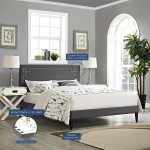 Ruthie King Fabric Platform Bed with Squared Tapered Legs