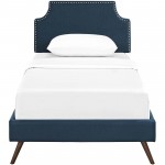 Corene Twin Fabric Platform Bed with Round Splayed Legs