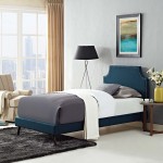 Corene Twin Fabric Platform Bed with Round Splayed Legs