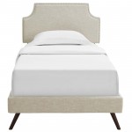 Corene Twin Fabric Platform Bed with Round Splayed Legs