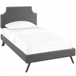 Corene Twin Fabric Platform Bed with Round Splayed Legs