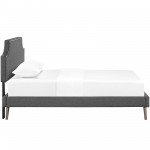 Corene Twin Fabric Platform Bed with Round Splayed Legs