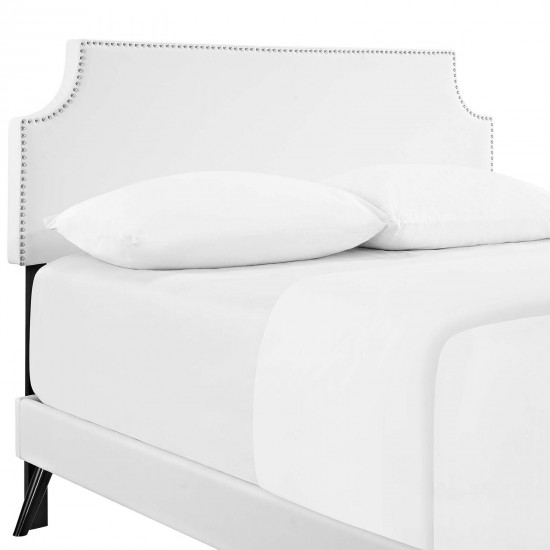 Corene Full Vinyl Platform Bed with Round Splayed Legs