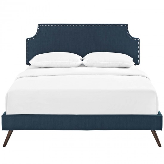 Corene Full Fabric Platform Bed with Round Splayed Legs