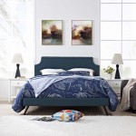 Corene Full Fabric Platform Bed with Round Splayed Legs