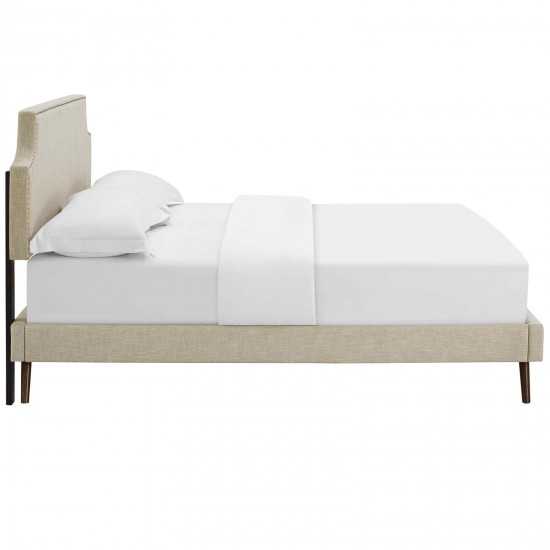 Corene Full Fabric Platform Bed with Round Splayed Legs